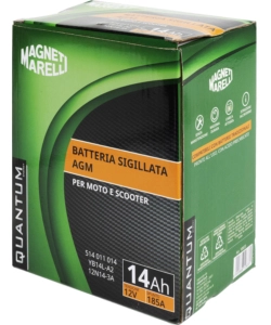 Magneti marelli batteria moto e scooter 14ah 12v 185a tecnologia agm sigillata polo positivo destro